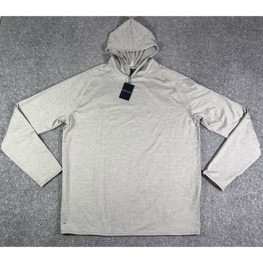 NWT Peter Millar Crown Crafted Mens M Performance Stealth Hoodie Gray Beverly CC